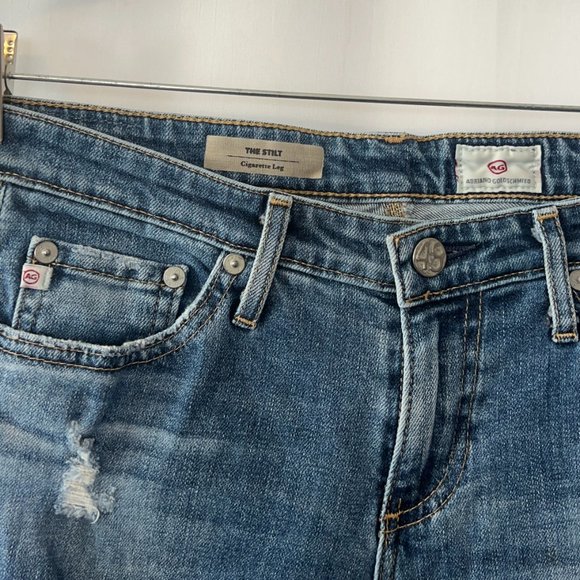 Ag ‘The Stilt’ Cigarette Distressed Medium Wash Jean - Picture 4 of 7
